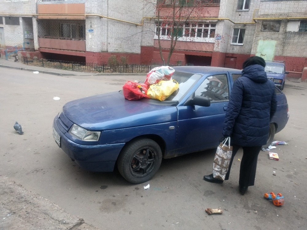 Заблокировавший подъезд к мусорке ВАЗ в Воронеже закидали отбросами Заблокировавший подъезд к мусорке ВАЗ в Воронеже закидали отбросами
