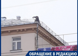В центре Воронежа снег с крыши чистят на головы прохожих В центре Воронежа снег с крыши чистят на головы прохожих