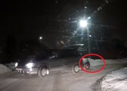 Под Воронежем женщина привязала снегокат к машине и катала на нем ребенка Под Воронежем женщина привязала снегокат к машине и катала на нем ребенка