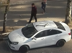 В центре Воронежа упавшая сухая ветка разбила «Ладу Весту» В центре Воронежа упавшая сухая ветка разбила «Ладу Весту»
