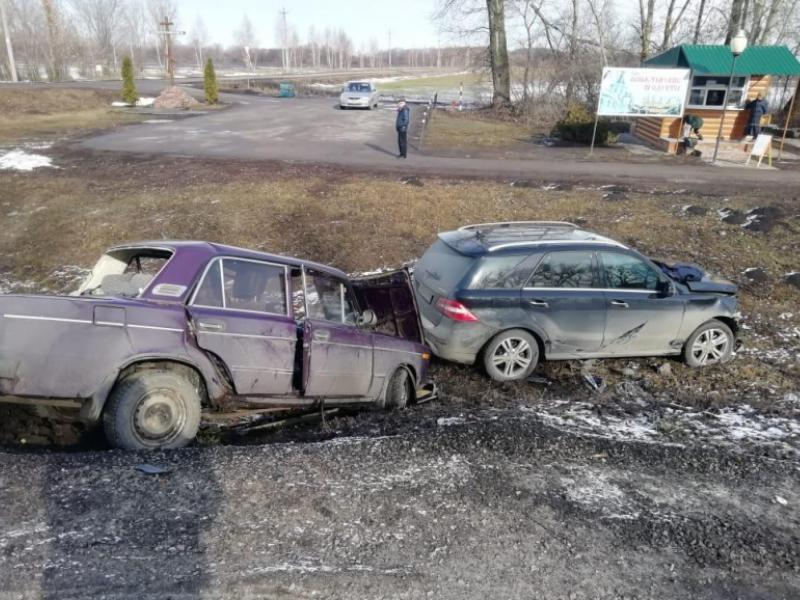 ВАЗ снес с дороги «Мерседес» под Воронежем ВАЗ снес с дороги «Мерседес» под Воронежем