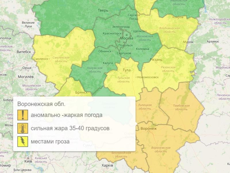 Гидрометцентр установил оранжевый уровень опасности в Воронеже Гидрометцентр установил оранжевый уровень опасности в Воронеже