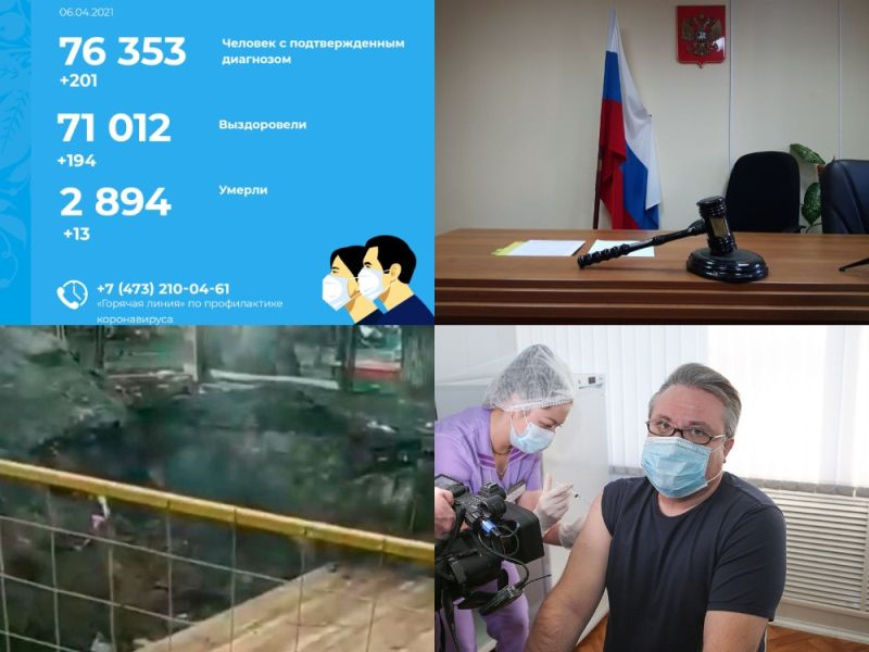 Коронавирус в Воронеже 6 апреля: чертова дюжина смертей, штраф туристке и вакцинация Кстенина Коронавирус в Воронеже 6 апреля: чертова дюжина смертей, штраф туристке и вакцинация Кстенина