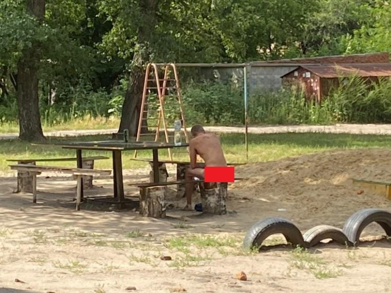 Мужчина с неприкрытым срамом попал в объектив камеры на детской площадке в Воронеже Мужчина с неприкрытым срамом попал в объектив камеры на детской площадке в Воронеже