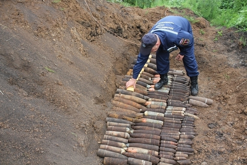 В воронежской области нашли снаряды времен великой отечестве.