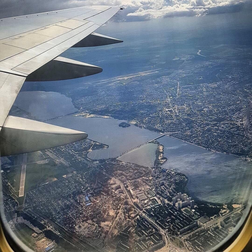 москва из окна самолета