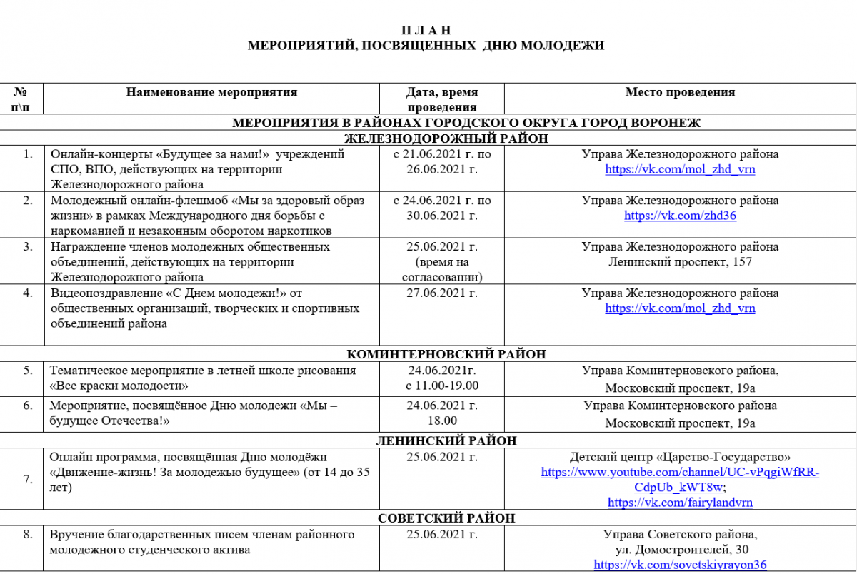 План мероприятий на год в доме культуры на 2021 год