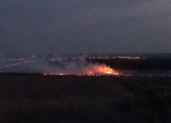 Воронежцы запечатлели страшный пожар в Масловском лесу