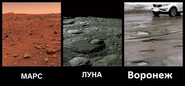 Дороги в Воронеже сравнили с поверхностью Луны