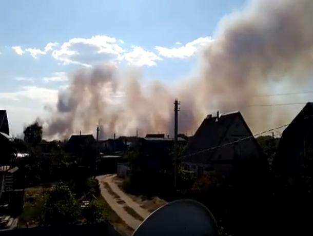 Серьезное задымление в опасной близости к дачному поселку сняли на видео под Воронежем
