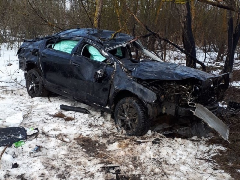 В Воронежской области водитель «Шкоды» разбился, перелетев через земляной вал